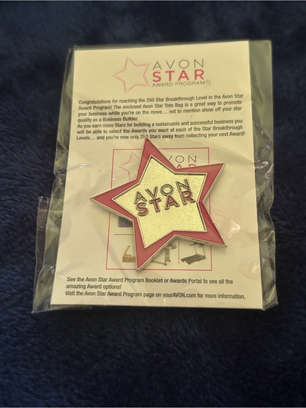 Vintage Avon Star Award Program Pin - Star Breakthrough Level
